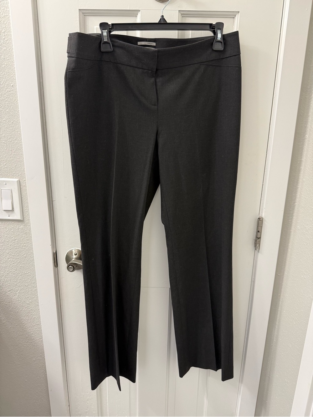 Charcoal/Black Halogen/Nordstrom Straight-Leg Dress Pants, Back Tabs, Sz 10P